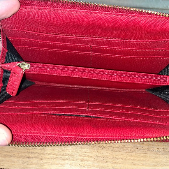 Badgley Mischka Red Leather Wallet - Picture 3 of 5